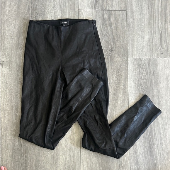 Theory Bristol Black High-Waist Legging in Leather 0 - Picture 2 of 13